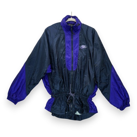 Nike Jackets & Blazers - Vintage 90's Nike Black & Purple Jacket Size‎ Medium Full Zip Hooded ~Women's